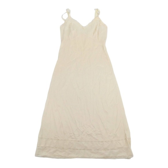 Vintage Union Made JC Penny Mid Length Slip Dress Size 12/14 Small Womens Cream - Picture 1 of 6